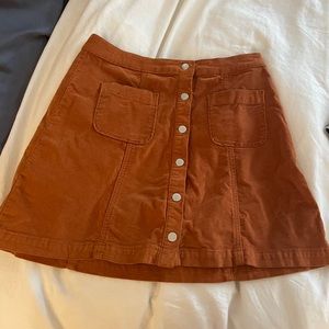 Urban outfitters brown button skirt